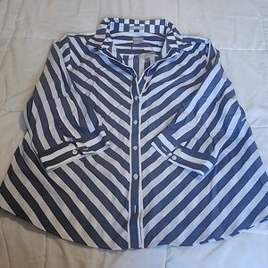 Chico No iron, stretch, 3/4 sleeve striped shirt